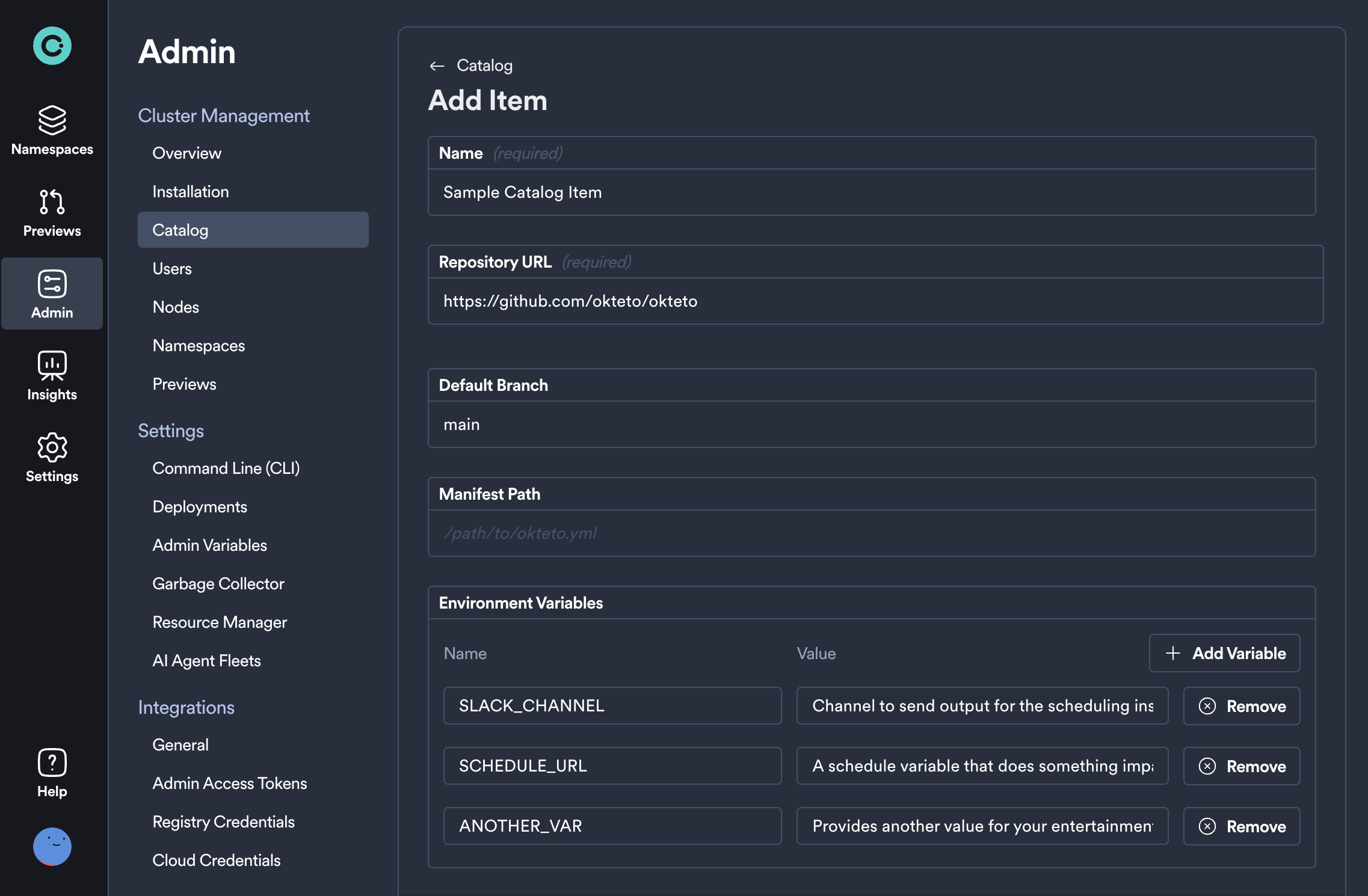 Add a repository to the Catalog
